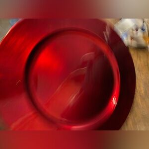 Elegant Red Decorative Plate